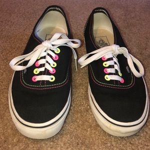 Black and neon vans